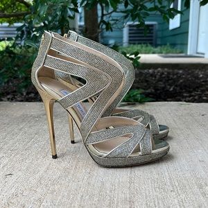 🤑 AUTHENTIC Jimmy Choo Golden Leather Pump Heels 🥰